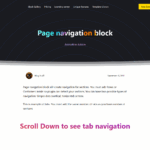 Greenshift Page Navigation Block Demo (Image)